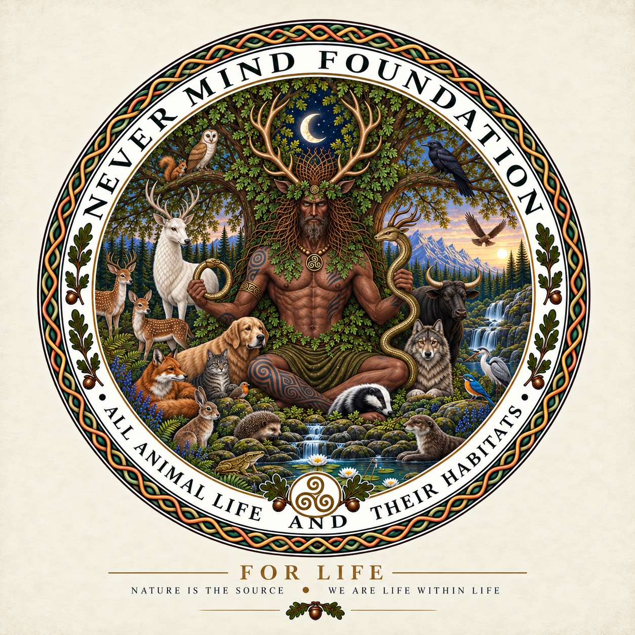 Never Mind Foundation emblem: life within a shared circle